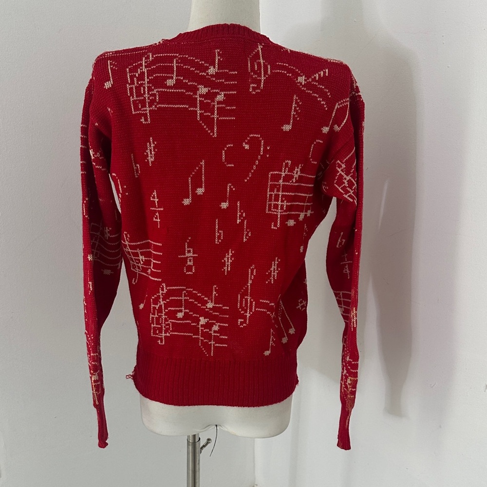 Vintage 40s Jantzen Rockabilly Music Note Knit Sweater Rare